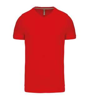 Pánske tričko (KARIBAN MENS SHORT SLEEVE V-NECK T-SHIRT) > červená > L