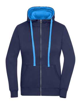 Dámska mikina (JN Ladies' Lifestyle Zip-Hoody) > modrá (navy) / modrá (cobalt) > M