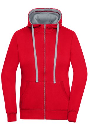 Dámska mikina (DAIBER Ladies' Lifestyle Zip-Hoody) > červená / šedá (heather) > S
