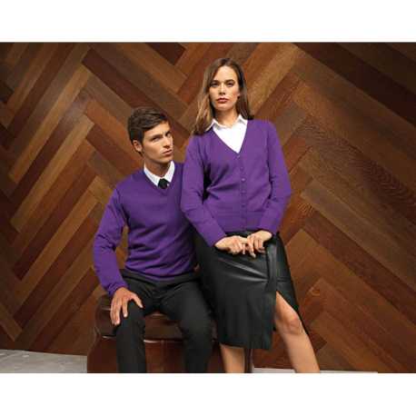 Dámsky sveter (PREMIER LADIES’ BUTTON THROUGH KNITTED CARDIGAN)>fialová (purple)>XS