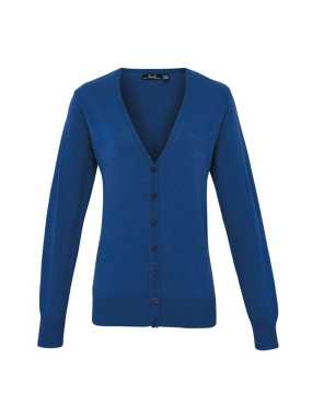 Dámsky sveter (PREMIER LADIES’ BUTTON THROUGH KNITTED CARDIGAN) > modrá (royal) > M