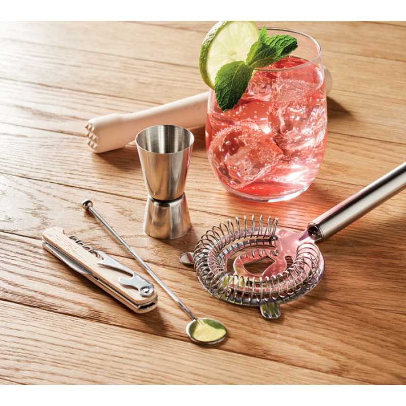 5-dielna koktejlová sada vo vrecku > béžová