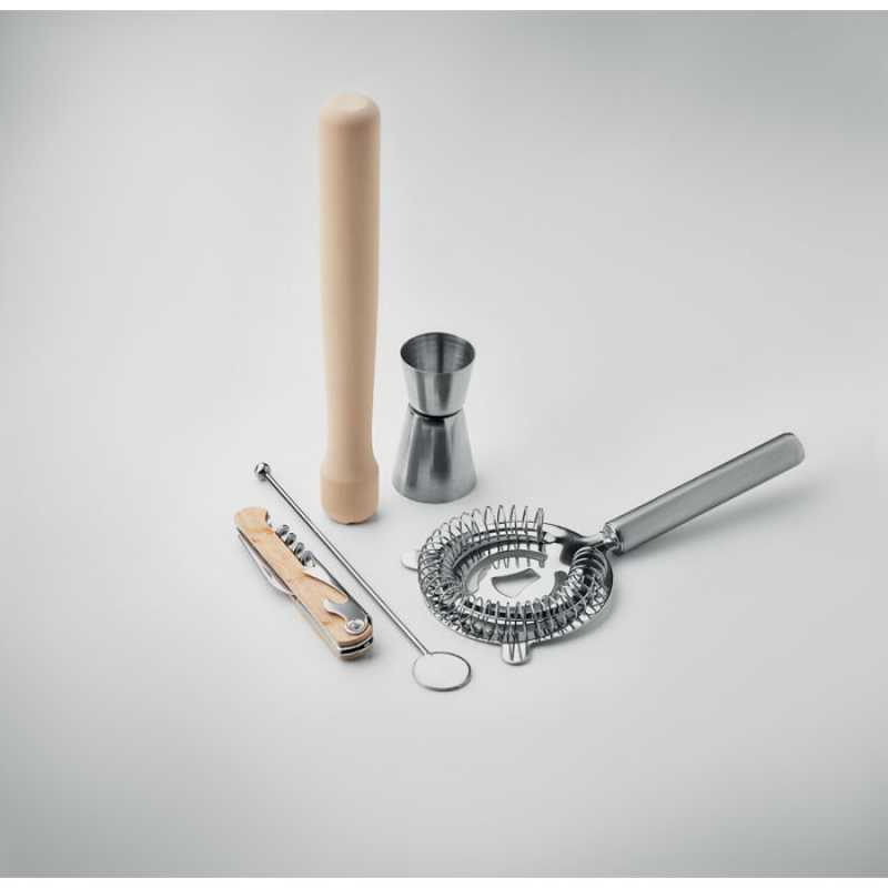 5-dielna koktejlová sada vo vrecku > béžová