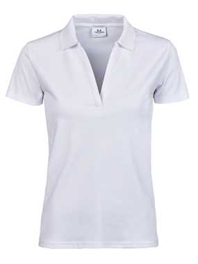 Dámska polokošela (Tee Jays Womens Luxury Stretch V-Neck Polo) > biela > 3XL
