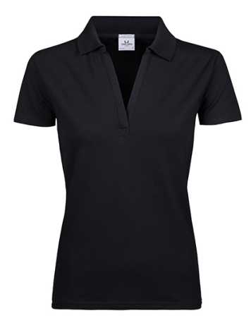 Dámska polokošela (Tee Jays Womens Luxury Stretch V-Neck Polo) > čierna > S