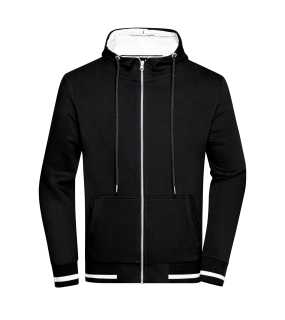 Pánska mikina(JN Mens Club Sweat Jacket) > čierna / biela > M