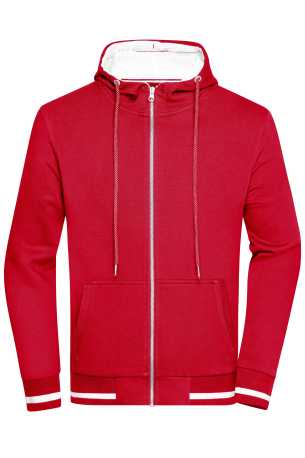 Pánska mikina(DAIBER Mens Club Sweat Jacket) > červená / biela > S