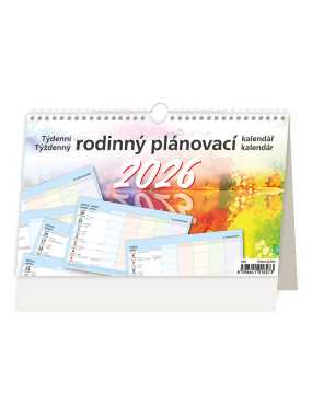 Stolový kalendár (Týždenný rodinný plánovací kalendár 2026) - 22,6 x 16,9 cm