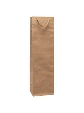 Papierová taška (Textilné ucho - kraftový papier) > hnedá > 11x9x40 cm