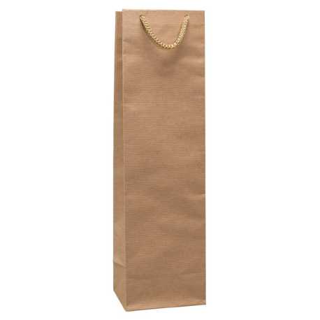 Papierová taška (Textilné ucho - kraftový papier) > hnedá > 11x9x40 cm