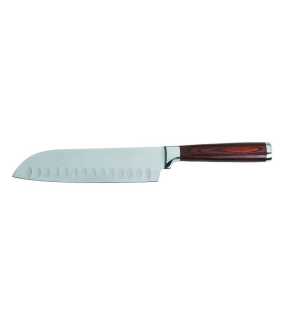 Exkluzívny kuchynský nôž z nemeckej ocele v tvare Santoku "VANILLA SEASON" > hnedá