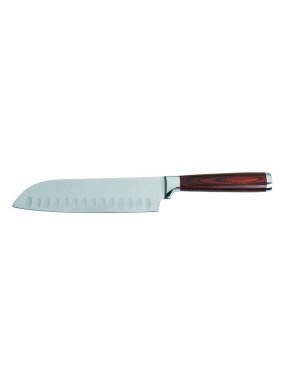 Exkluzívny kuchynský nôž z nemeckej ocele v tvare Santoku "VANILLA SEASON" > hnedá