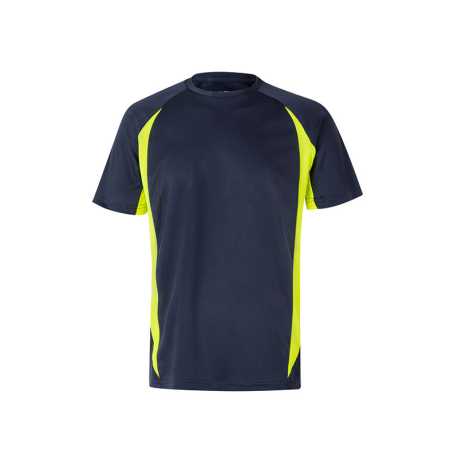 Pánske tričko (VELILLA TWO-TONE TECHNICAL T-SHIRT) > modrá (navy) / žltá (hi-vis) > 3XL