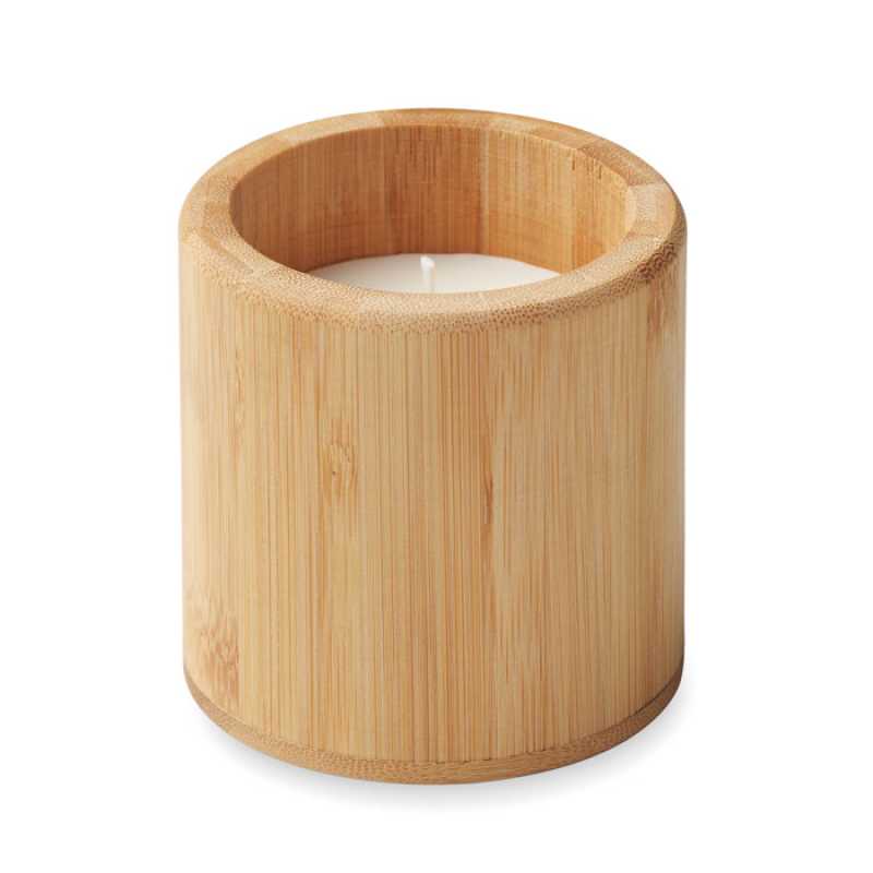 Sviečka v bambusovom držiaku > drevo