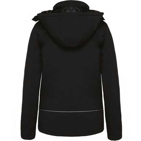 Dámska bunda (Kariban LADIES’ HOODED SOFTSHELL LINED PARKA) > čierna > XS