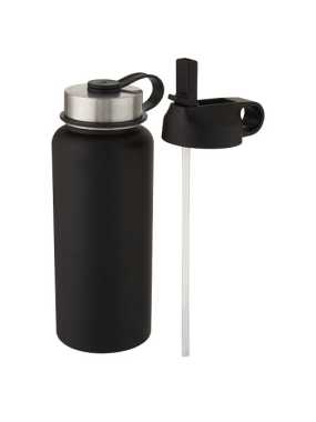 Měděná sportovní lahev s vakuovou izolací o objemu 1 l se 2 víčky Supra>čierna (solid)