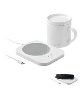 Ohrievač hrnčekov s nabíjačkou 15W > biela