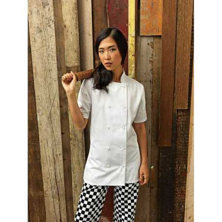 Dámske tričko (PREMIER WOMEN’S SHORT SLEEVE CHEF’S JACKET) > biela > XL