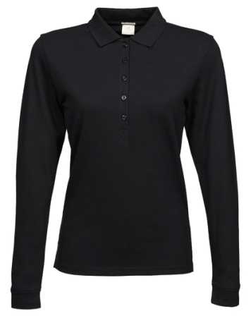Dámska polokošela (Tee Jays Womens Luxury Stretch Long Sleeve Polo) > čierna > S