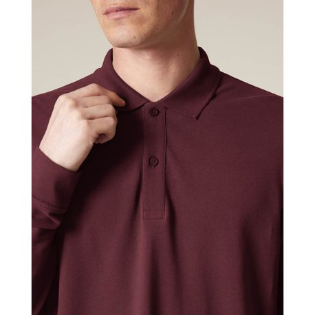 Unisex polokošeľa (STANLEY\STELLA Prepster 2.0 Long Sleeve) > červená (burgundy) > 2XS