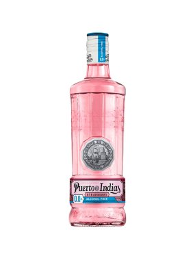 Nealkoholický gin, Puerto de Indias Strawberry Gin Alcohol-Free, 700 ml