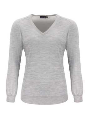 Dámsky sveter (James Harvest MERINO V-NECK WOMAN) > šedá (light melange) > M