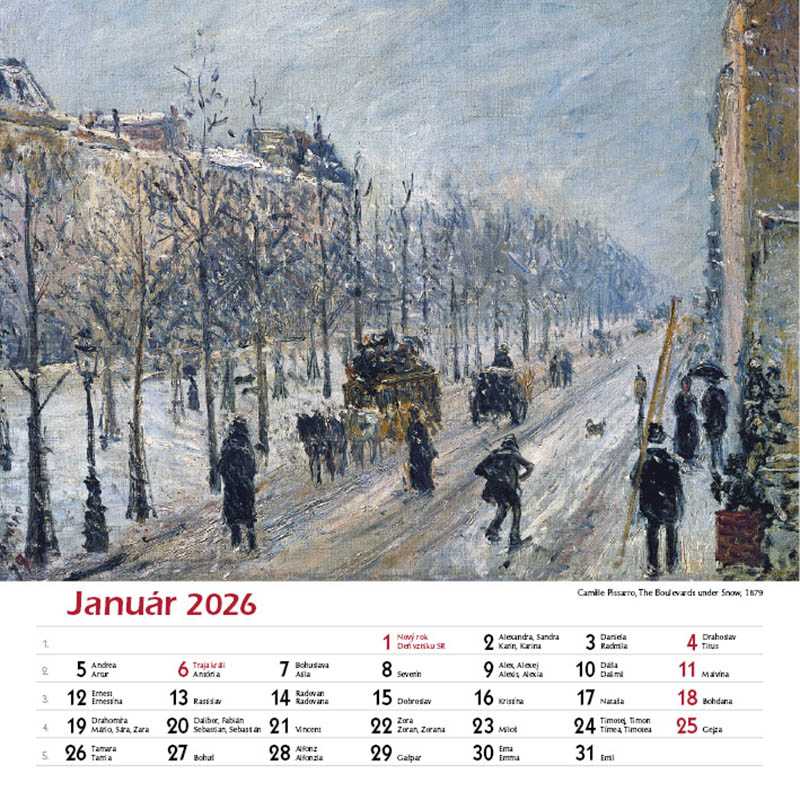 Nástenný kalendár (Impresionisti 2026) - 33 x 33 cm