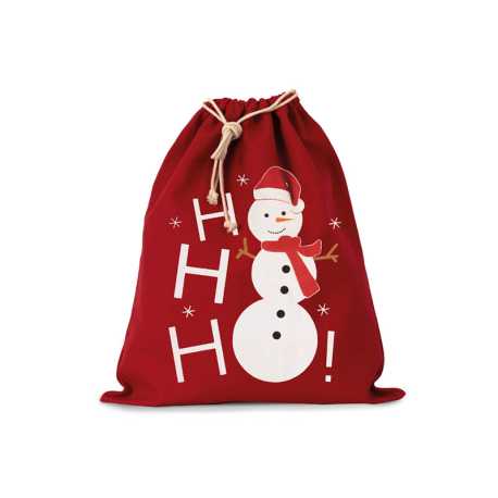 Vrecko so šnúrkami (Kimood COTTON BAG WITH SNOWMAN DESIGN AND DRAWCORD CLOSURE) > čierna