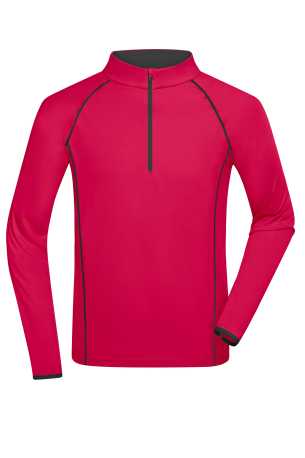 Pánske tričko(DAIBER Mens Sportsshirt Longsleeve) > ružová (bright) / šedá (titan) > S