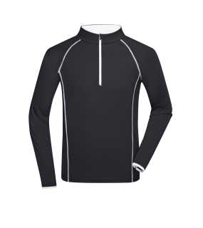 Pánske tričko(JN Mens Sportsshirt Longsleeve) > čierna / biela > L