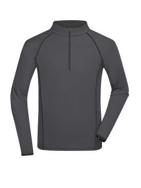 Pánske tričko(DAIBER Mens Sportsshirt Longsleeve) > šedá (titan) / čierna > L