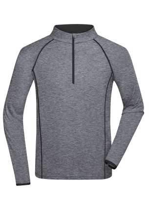 Pánske tričko(DAIBER Mens Sportsshirt Longsleeve) > čierna (melange) / čierna > S