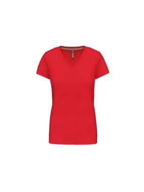Dámske tričko (KARIBAN LADIES SHORT SLEEVE V-NECK T-SHIRT) > červená > 2XL