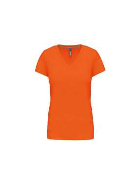 Dámske tričko (KARIBAN LADIES SHORT SLEEVE V-NECK T-SHIRT) > oranžová > L