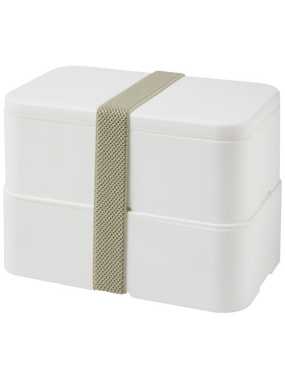 Dvouvrstvá obědová krabička MIYO > biela / biela / šedá (pebble)