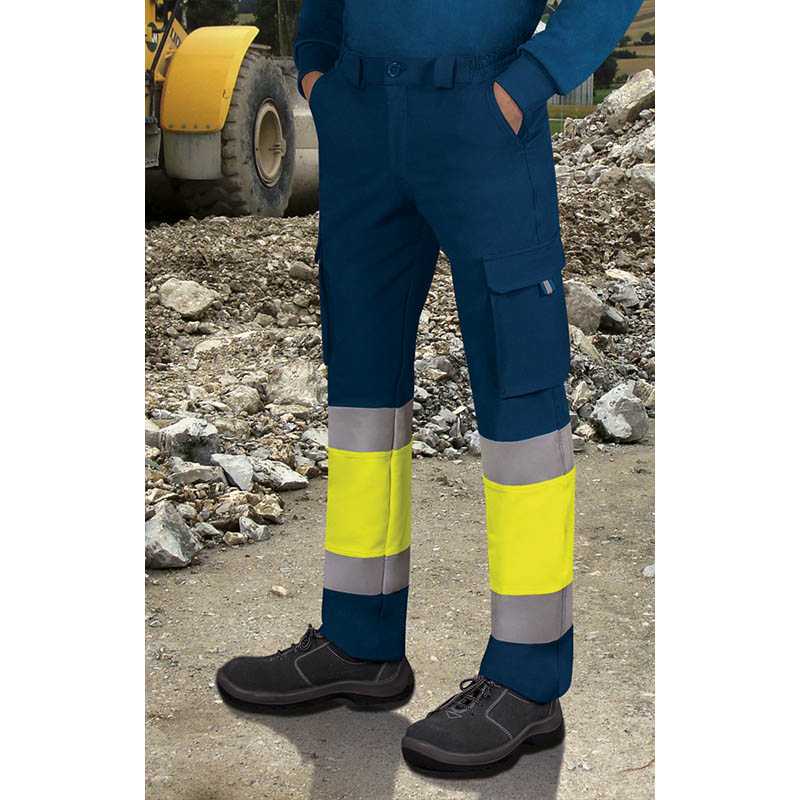 Pánske nohavice (RIGEL) > žltá (fluo) / šedá (cement) > M