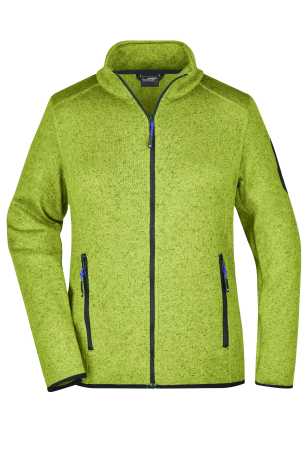Dámska fleece bunda(J&N LADIES' KNITTED FLEECE JACKET)>zelená(kiwi melange)/modrá(royal)>S