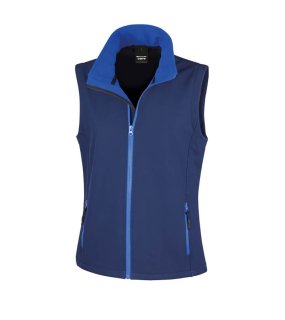Dámska softshell vesta(RESULT LADIES SOFTSHELL BODYWARMER)>modrá(navy)/modrá(royal)>M