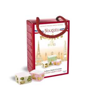 Cardbox of 12 nougats vanilla, pistachio & raspberry 80 g Maxim’s