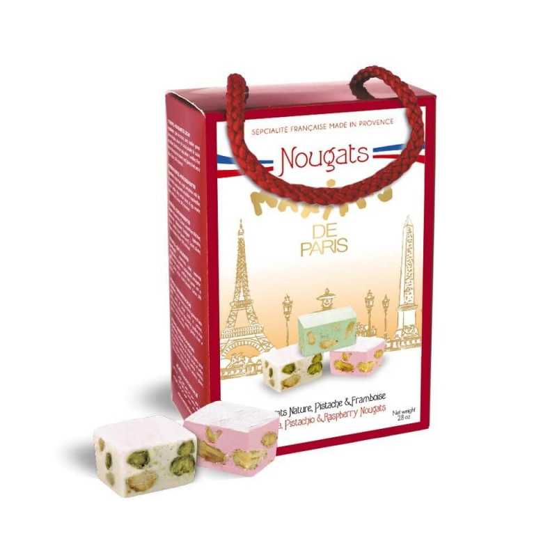 Cardbox of 12 nougats vanilla, pistachio & raspberry 80 g Maxim’s