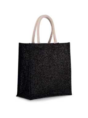 Taška (KIMOOD JUTE CANVAS TOTE SHOPPING BAG - LARGE) > čierna / strieborná