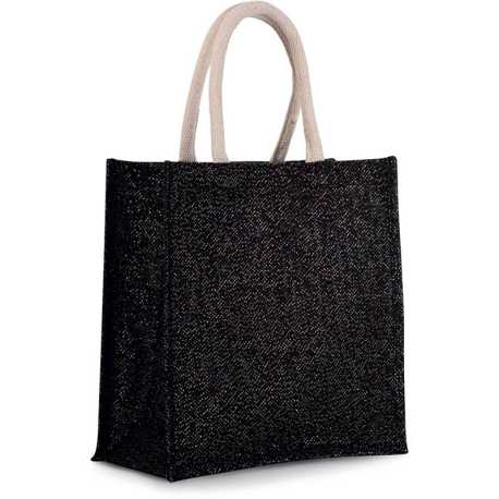 Taška (KIMOOD JUTE CANVAS TOTE SHOPPING BAG - LARGE) > čierna / strieborná