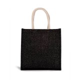 Taška (KIMOOD JUTE CANVAS TOTE SHOPPING BAG - LARGE) > čierna / strieborná