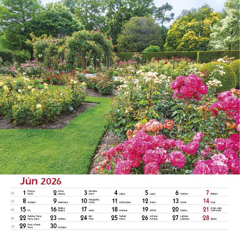 Nástenný kalendár (Záhrady 2026) - 33 x 33 cm