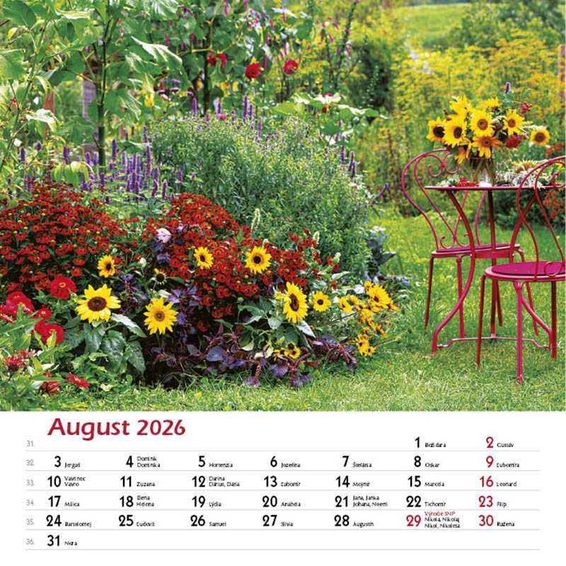 Nástenný kalendár (Záhrady 2026) - 33 x 33 cm