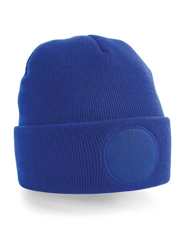 Unisex čiapka (Beechfield Circular Patch Beanie) > modrá (bright royal)
