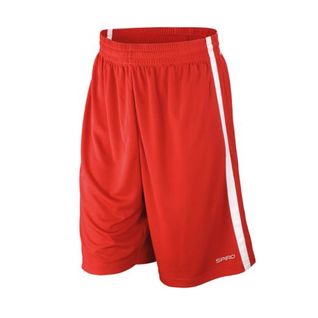 Pánske krátke nohavice(SPIRO BASKETBALL MENS QUICK DRY SHORTS) > červená/biela > M