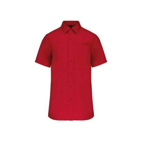 Pánska košeľa (KARIBAN MENS SHORT SLEEVE SHIRT) > červená (classic) > S