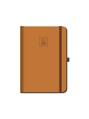 Diár (Florencia 2026 s gumkou) - 13,8 x 20,5 cm > hnedá > týždenný A5