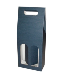 Obal na 2 vínové fľaše > modrá > 160x80x320 mm